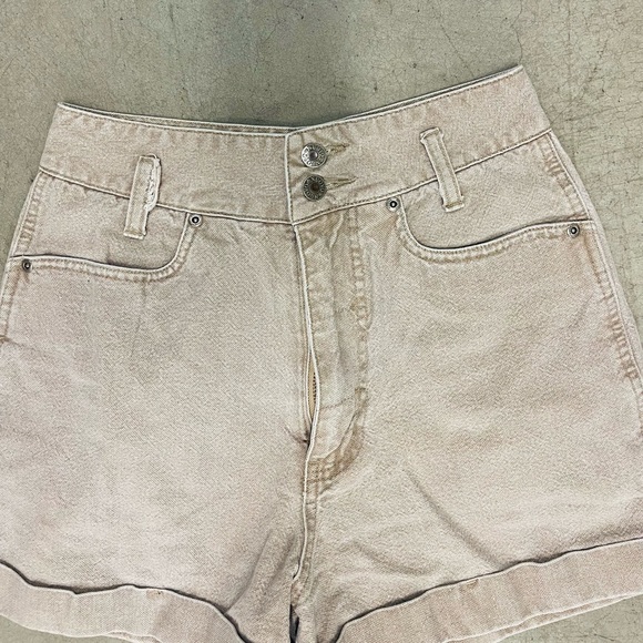 vintage 90s khaki denim shorts - Picture 2 of 4